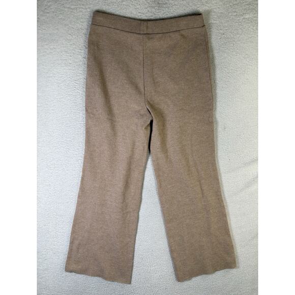 Zara Pants Womens Large Brown Tan Baggy Wide Leg Pull On Soft Knit Y2K Boho - Picture 13 of 16